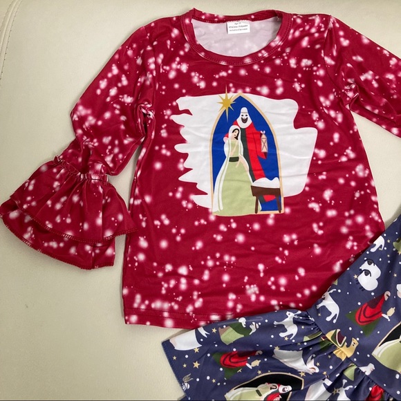 Christmas Christening Cute Pants set - Picture 3 of 6